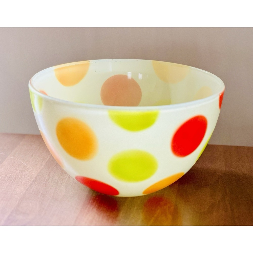 Rare MCM Vintage Walther Glas "LOVE‎ SHAKES" Mixing Bowl Polka Dots Décor 8.5"